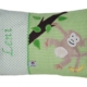Namenskissen mit Affen n Baum hängend und Banane auf grün in Komplettansicht